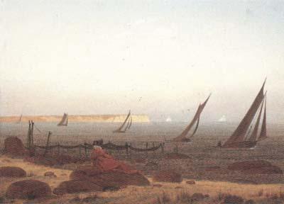 Caspar David Friedrich Woman on the Beach at Rugen (mk10) oil painting picture